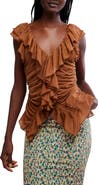 Free People Blythe Ruffle Neck Sleeveless Top