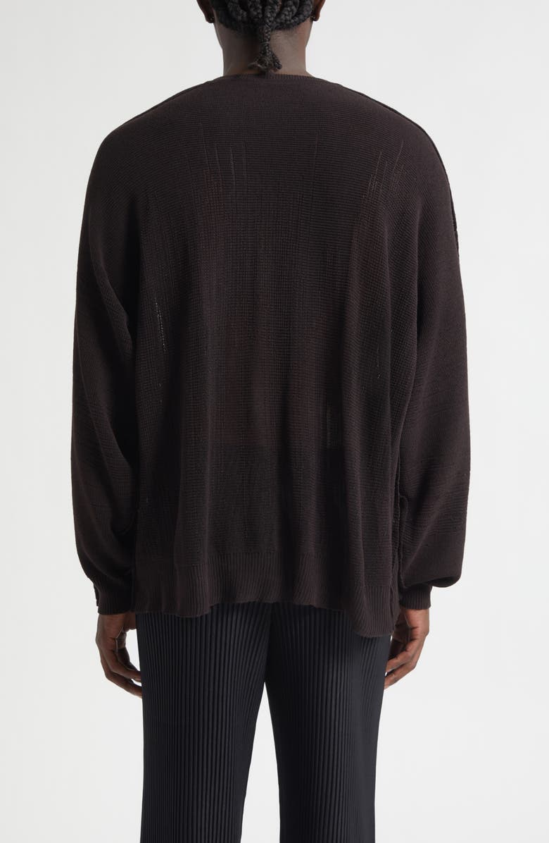 Homme Plissé Issey Miyake Brush Close-Up Crewneck Sweater, Alternate, color, Brown