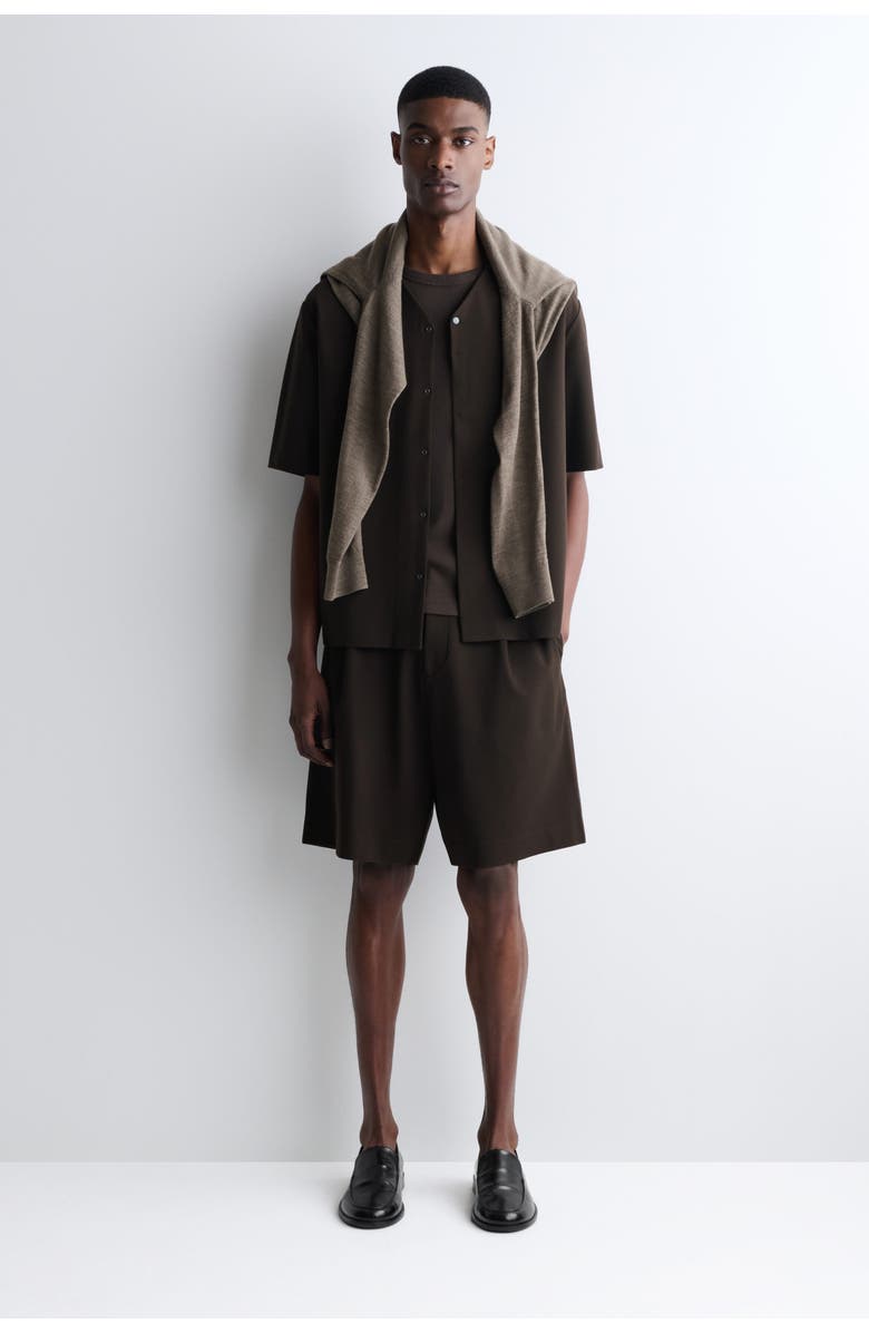COS Milano-jersey Shorts, Main, color, Brown