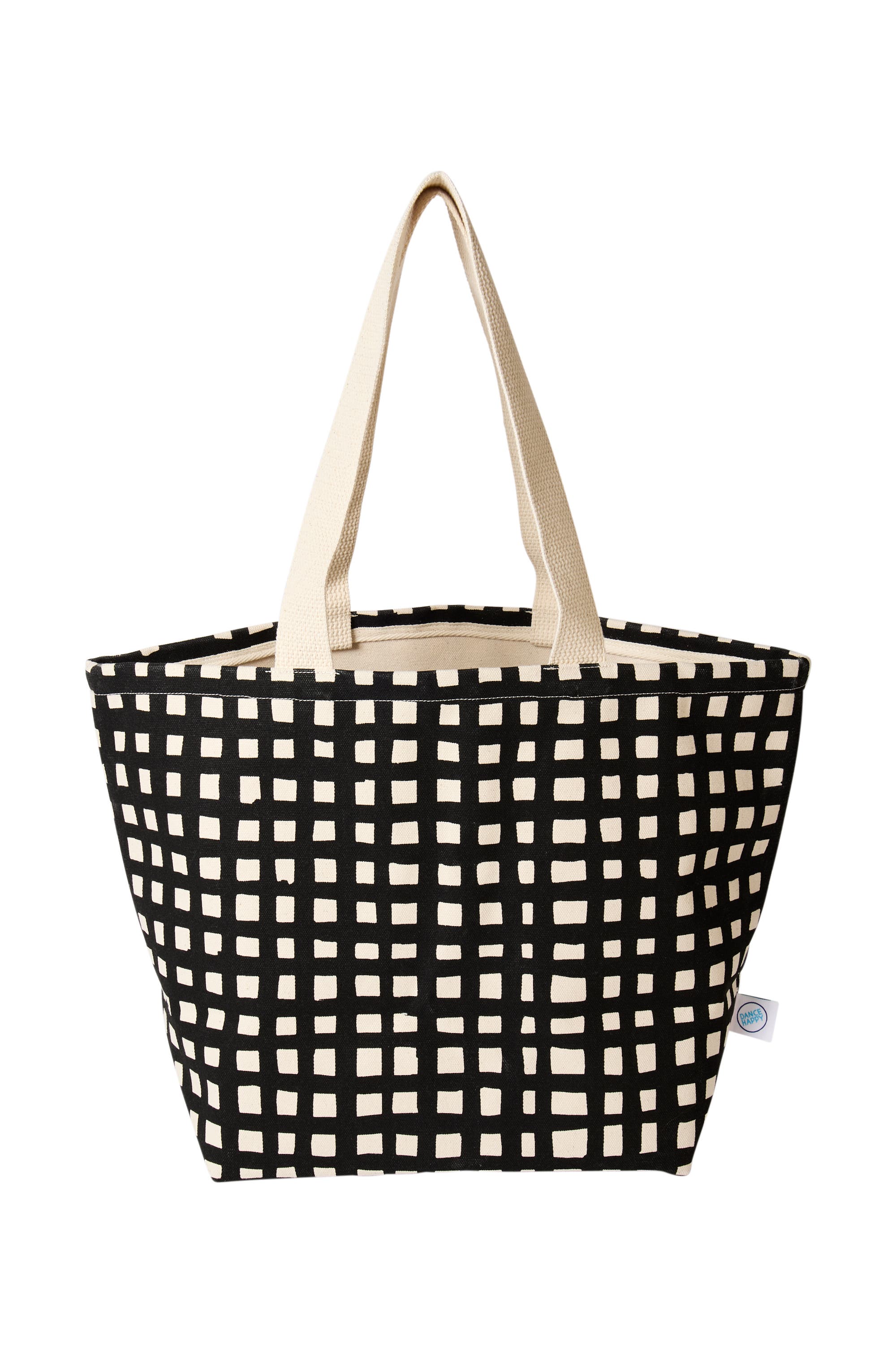 Dance Happy Grid Wide Tote Bag, Main, color, 