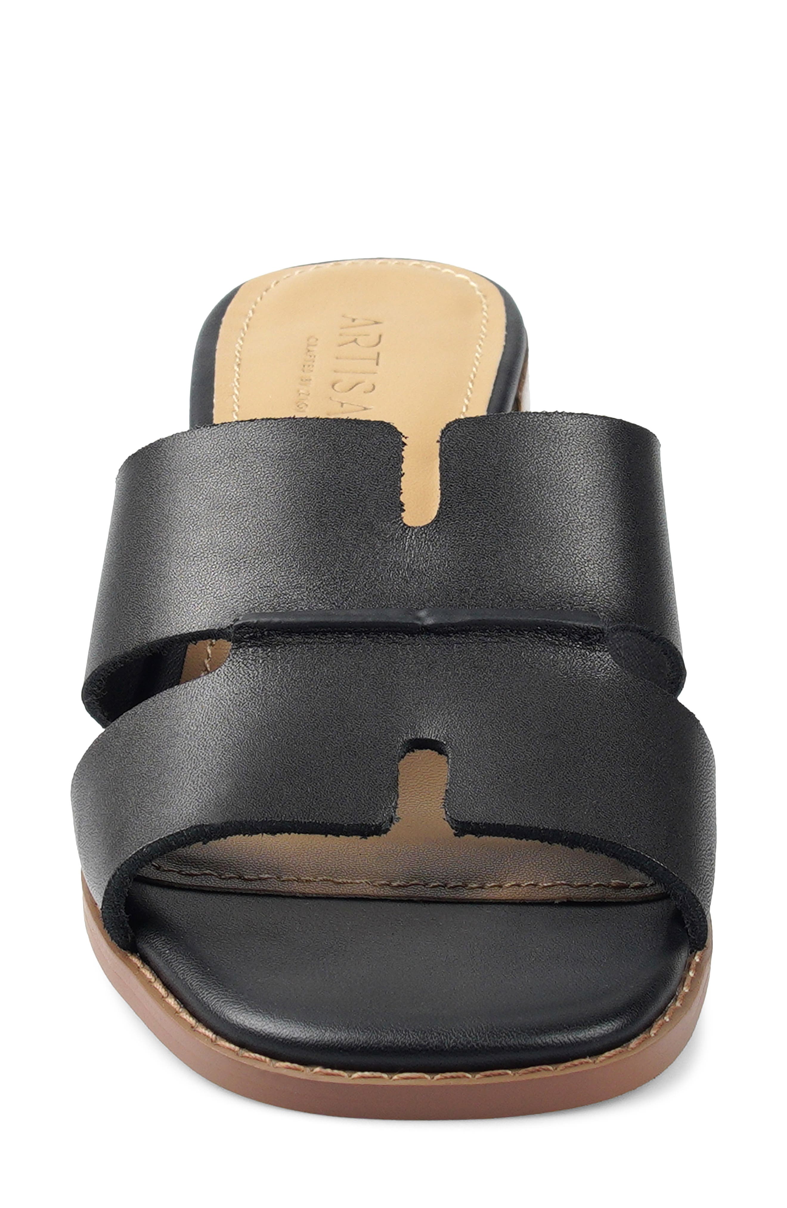 Dazz Slide Sandal, Alternate, color, BLACK LEATHER