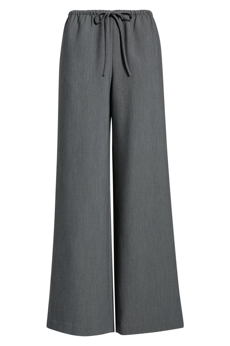 Icon Twill Pull-On Wide Leg Pants, Alternate, color, GREY MAGNET HEATHER