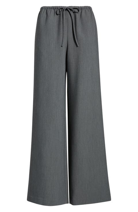 Icon Twill Pull-On Wide Leg Pants