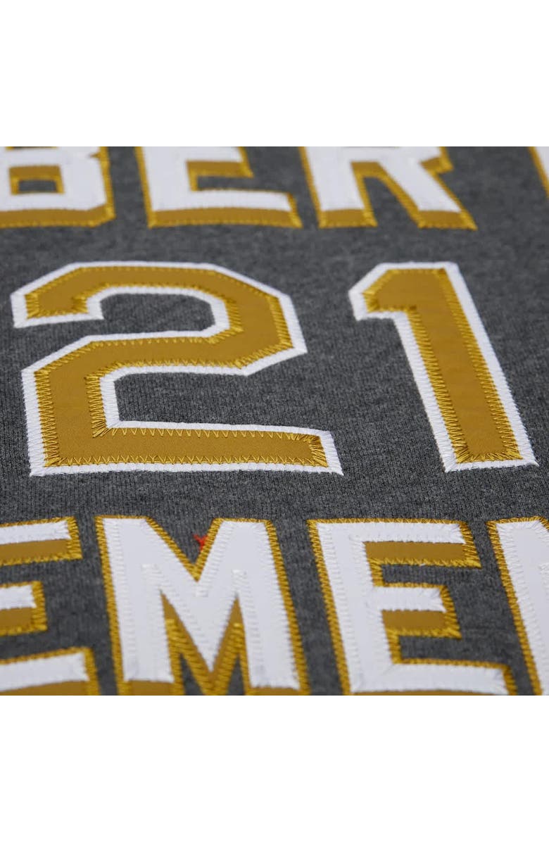 Mitchell & Ness Men's Mitchell & Ness Roberto Clemente Heather Charcoal Pittsburgh Pirates Legends Collection Vintage Logo Name & Number Fleece Pullover Sweatshirt, Alternate, color, Heather Charcoal