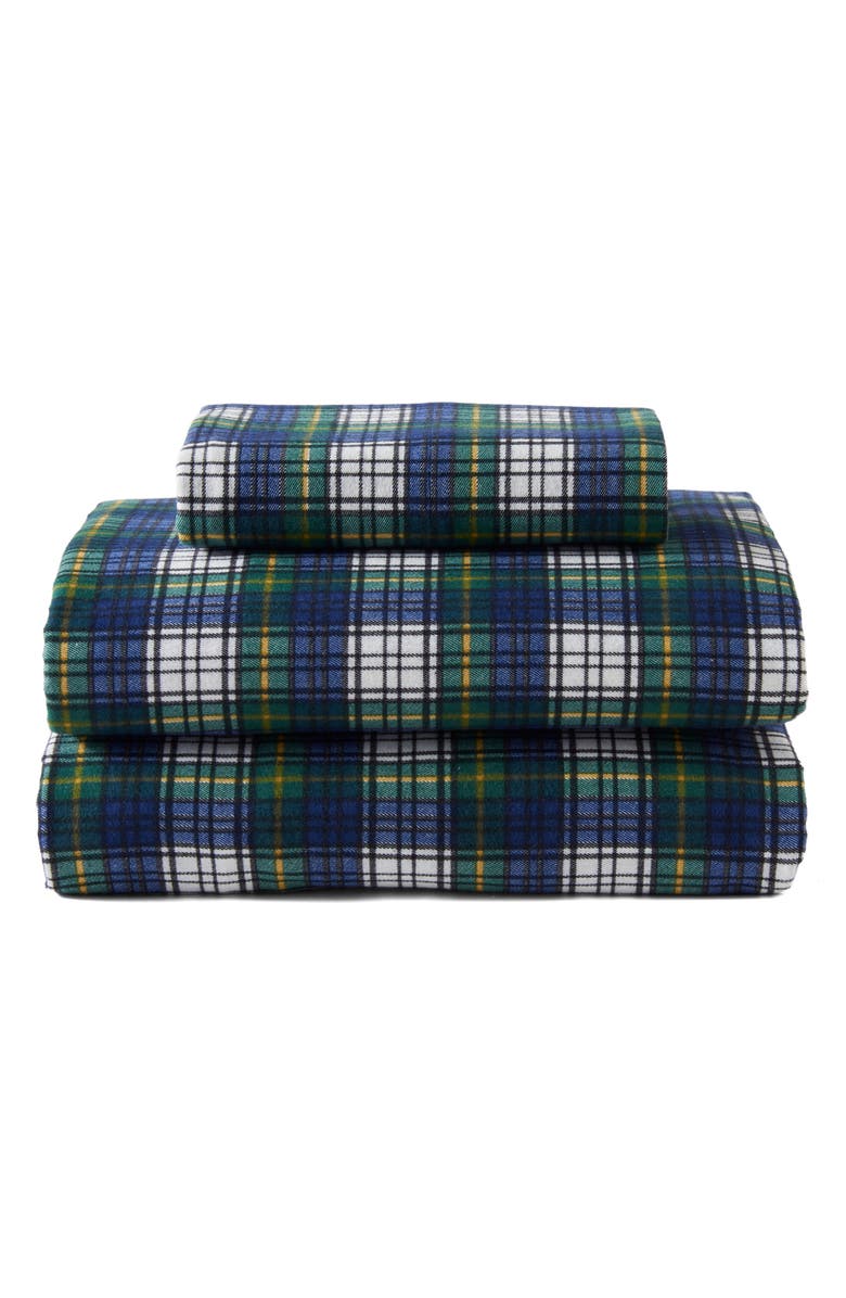 Pendleton Plaid Cotton Flannel 4-Piece Sheet Set, Main, color, 