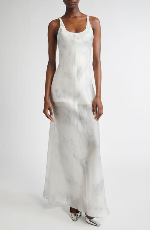 Grace Ling Bias Cut Silk Organza Dress In Ash