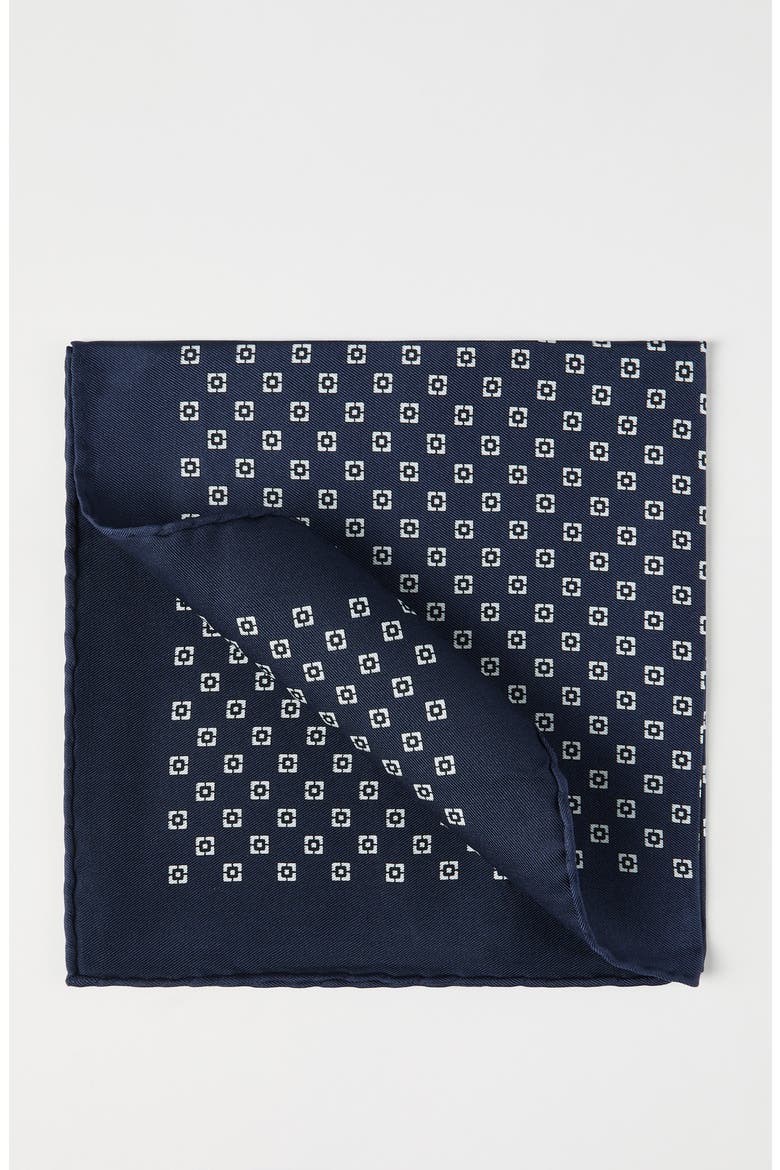 Silk pocket square, Alternate, color, Navy Blue