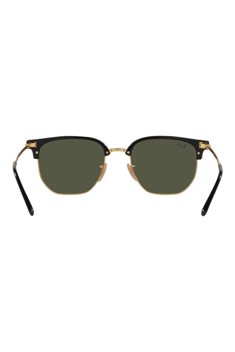 New Clubmaster 51mm Irregular Sunglasses, Alternate, color, BLACK