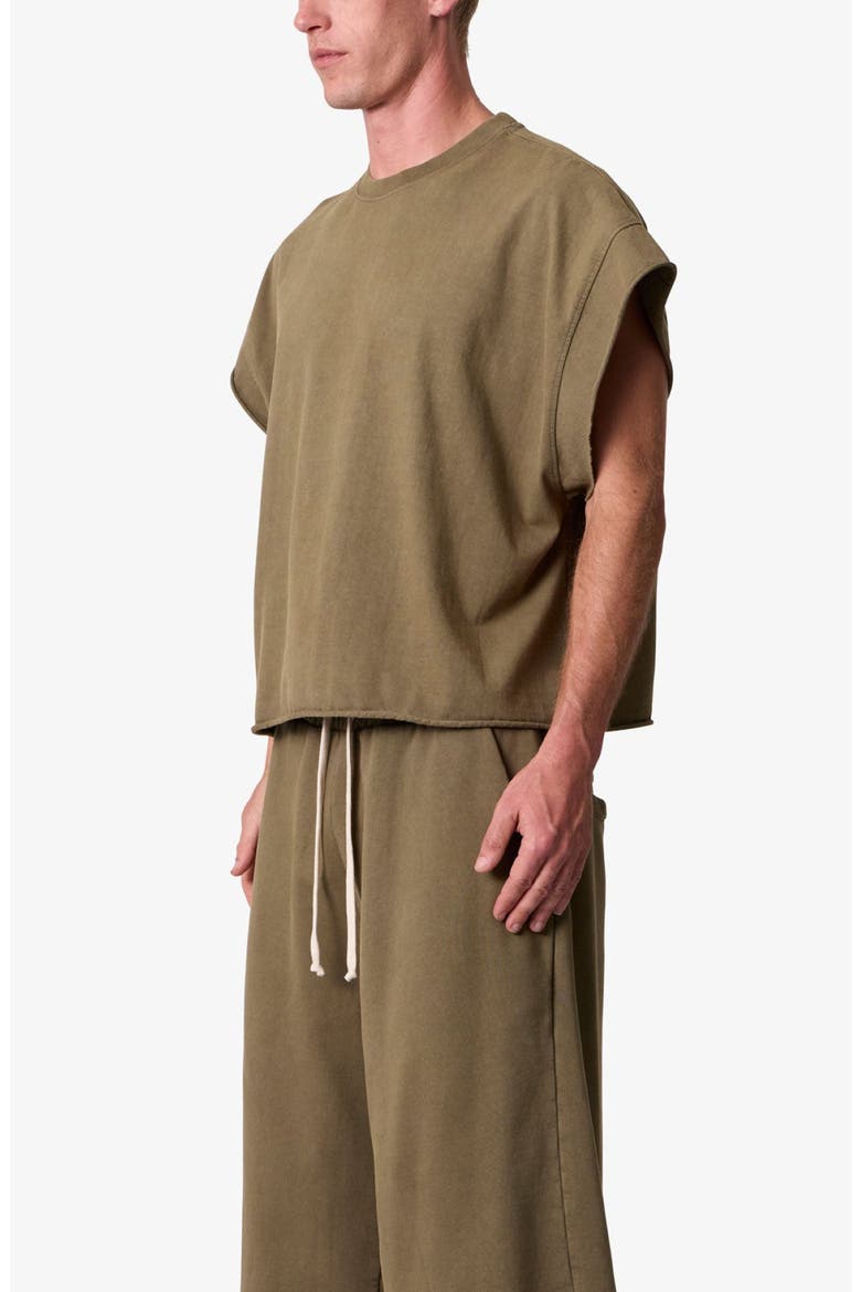 Distressed Cotton Cutoff T-Shirt, Alternate, color, OLIVE