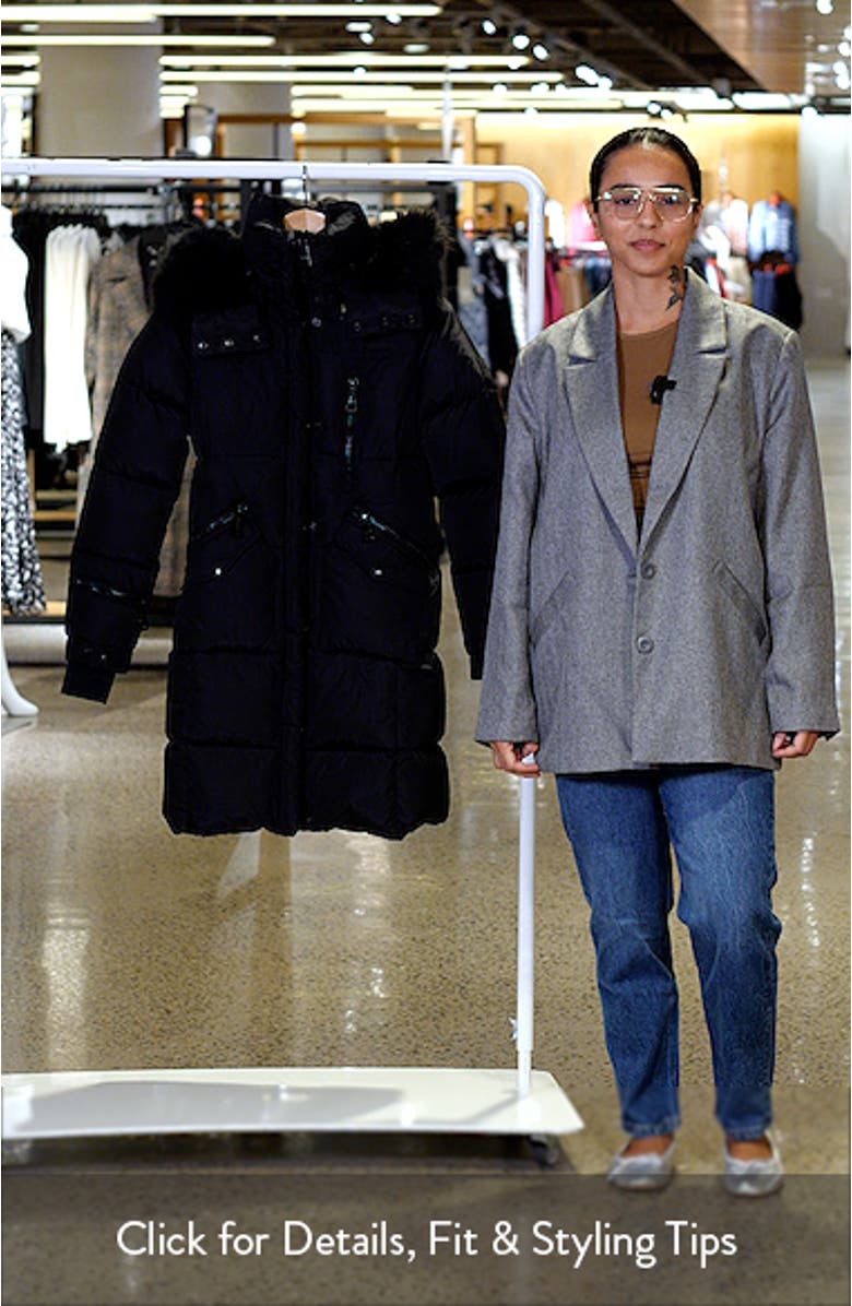 Luxe Highway Down Puffer Jacket with Genuine Shearling Trim, sales video thumbnail