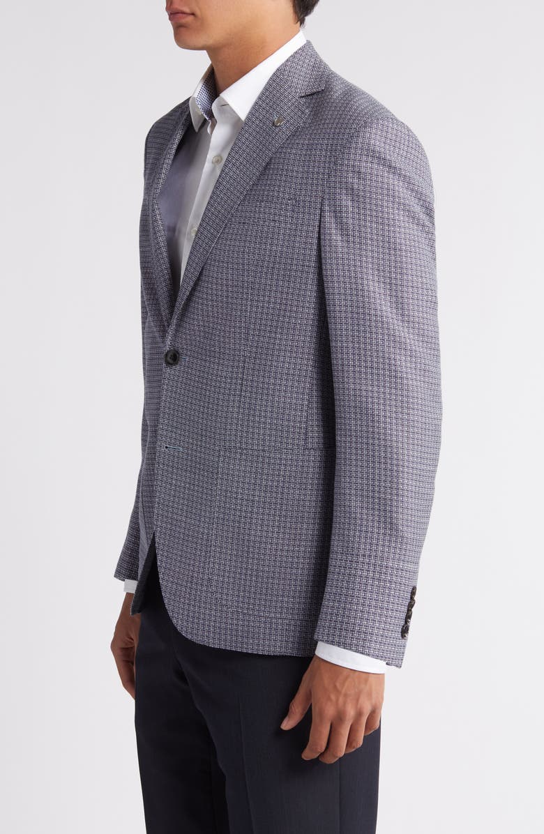 Ted Baker London Keith Slim Fit Step Check Wool & Cotton Sport Coat, Alternate, color, 