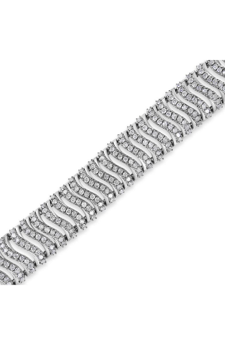 Haus of Brilliance Silver 5.00 Cttw Round-Cut Diamond "S" Link Bracelet, Alternate, color, White