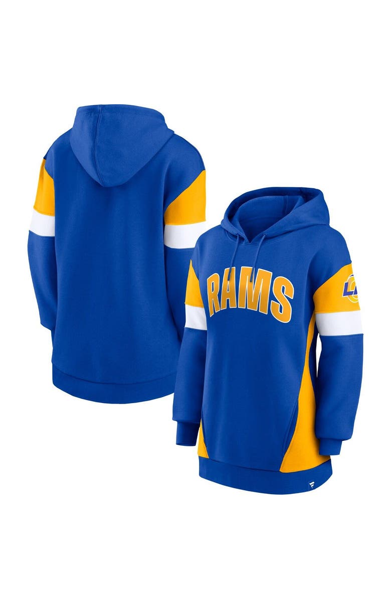 FANATICS Women's Fanatics Branded Royal/Gold Los Angeles Rams Lock It Down Pullover Hoodie, Alternate, color, 