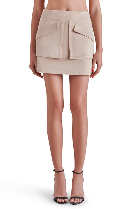 Cardona Faux Suede Cargo Miniskirt