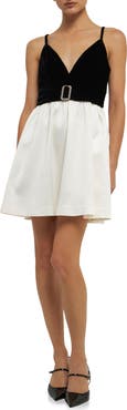 Endless Rose Jewel Detail Contrast Minidress