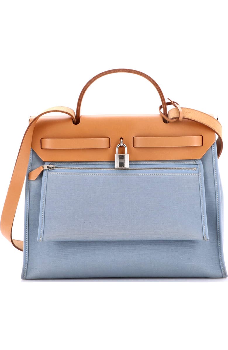 Pre-Owned Hermes Herbag Zip Leather and Toile 31, Alternate, color,