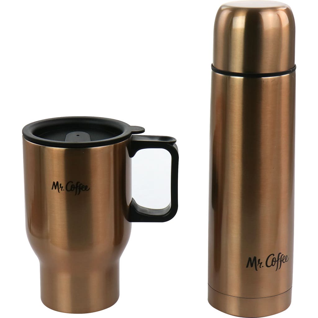 Mr Coffee Mr. Coffee 2pc Thermal Bottle And Travel Mug In Copper