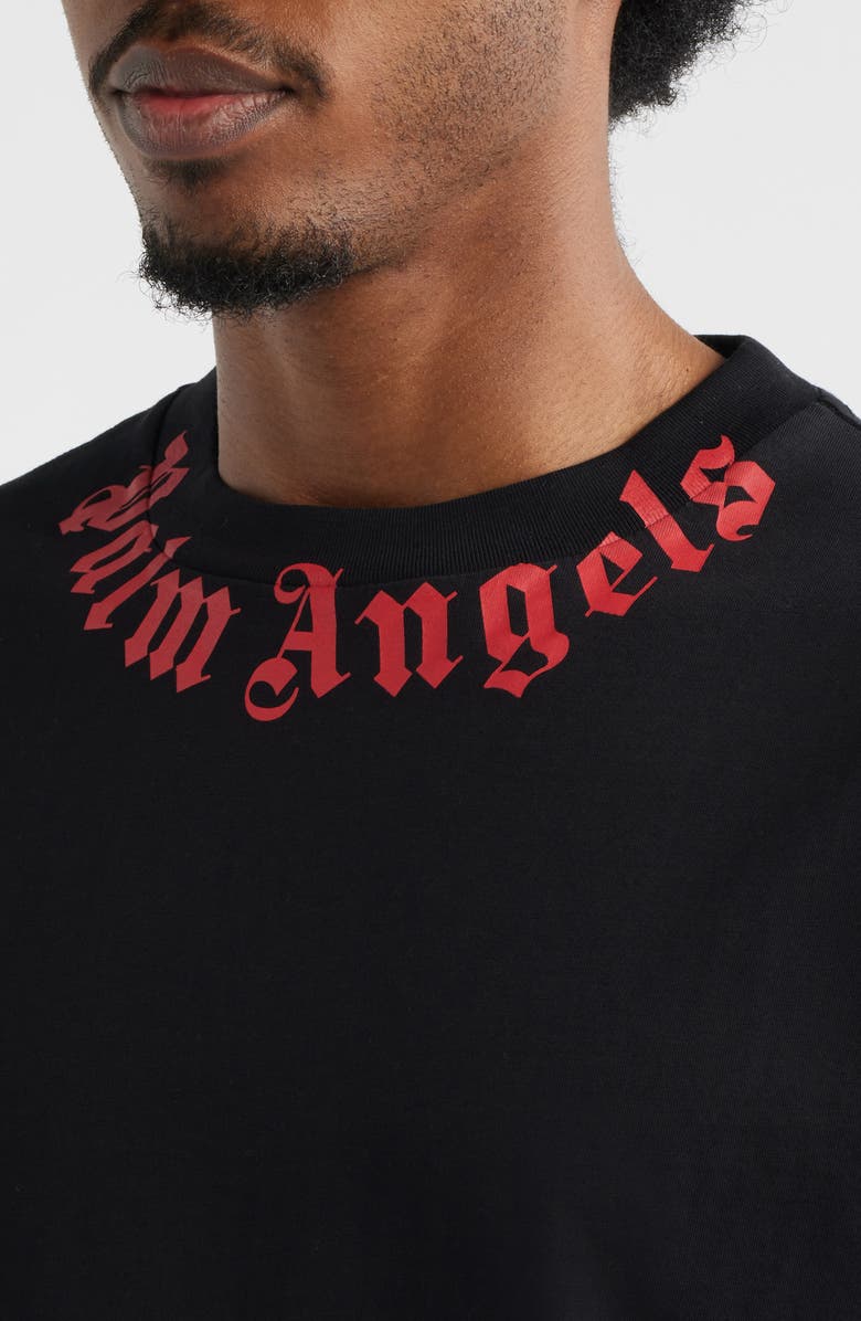 Palm Angels Logo Graphic Cotton T-Shirt, Alternate, color, Black Red