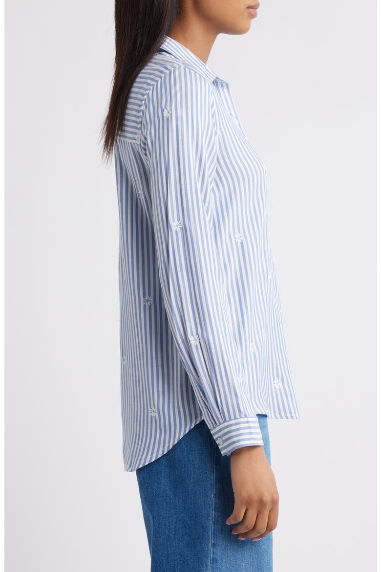 Kaylee Heart Stripe Long Sleeve Button-Up Shirt, Alternate, color, DAISY AGE