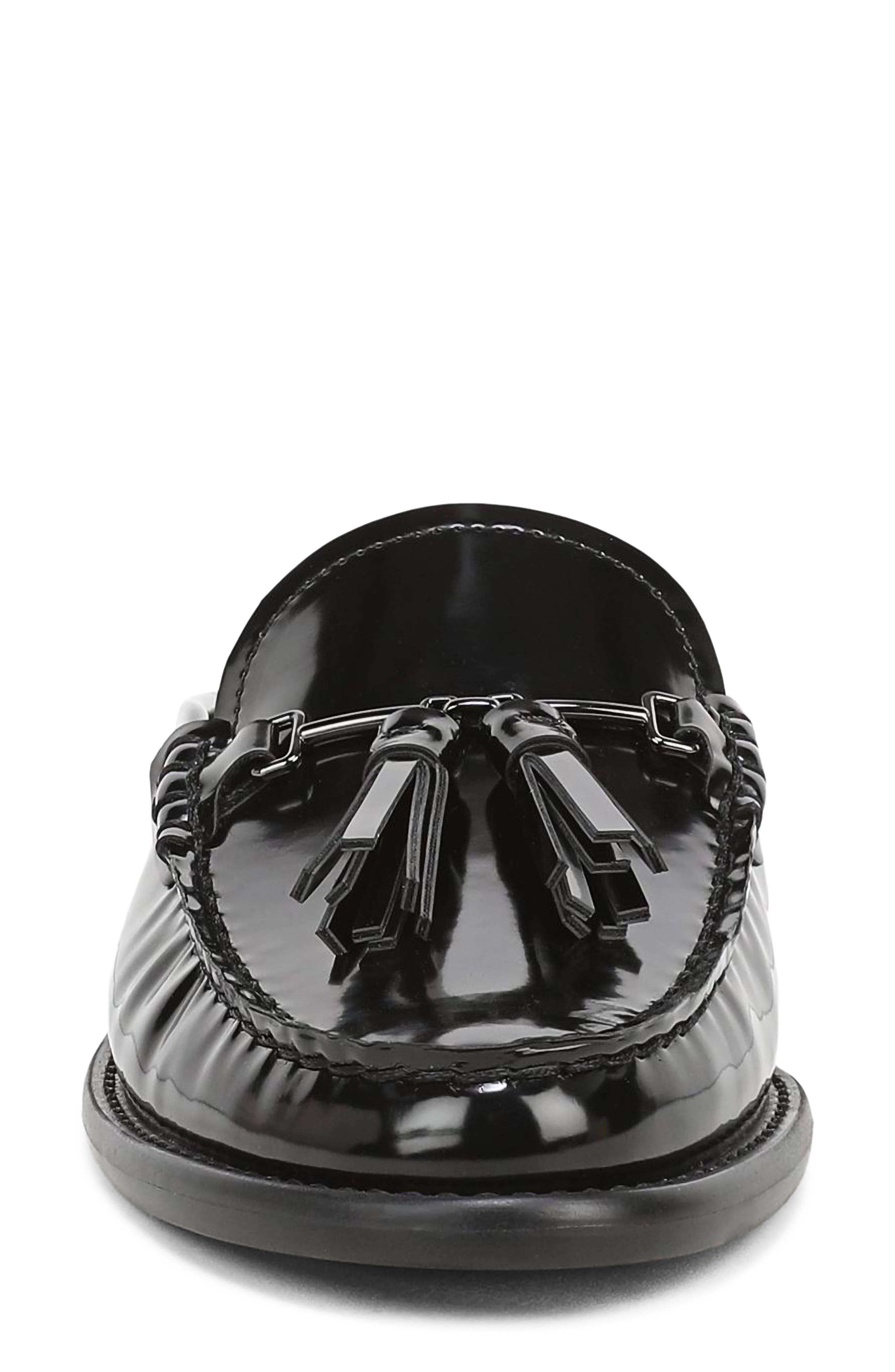 Callen Tassel Loafer Mule, Alternate, color, BLACK