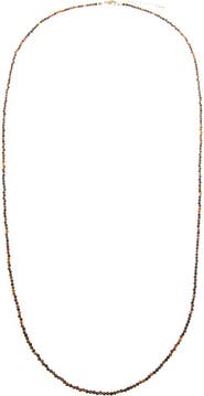BY ADINA EDEN Tigers Eye Beaded Chain Necklace 36"