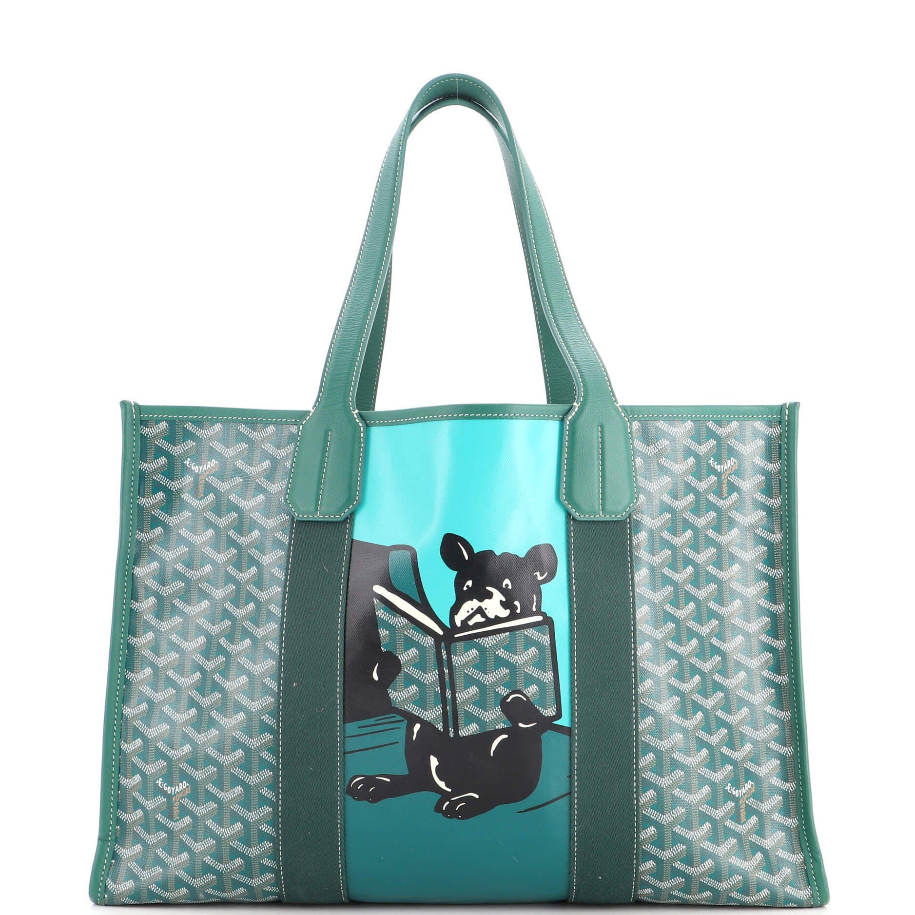 Villette Tote Printed Coated Canvas MM, Main, color, Green