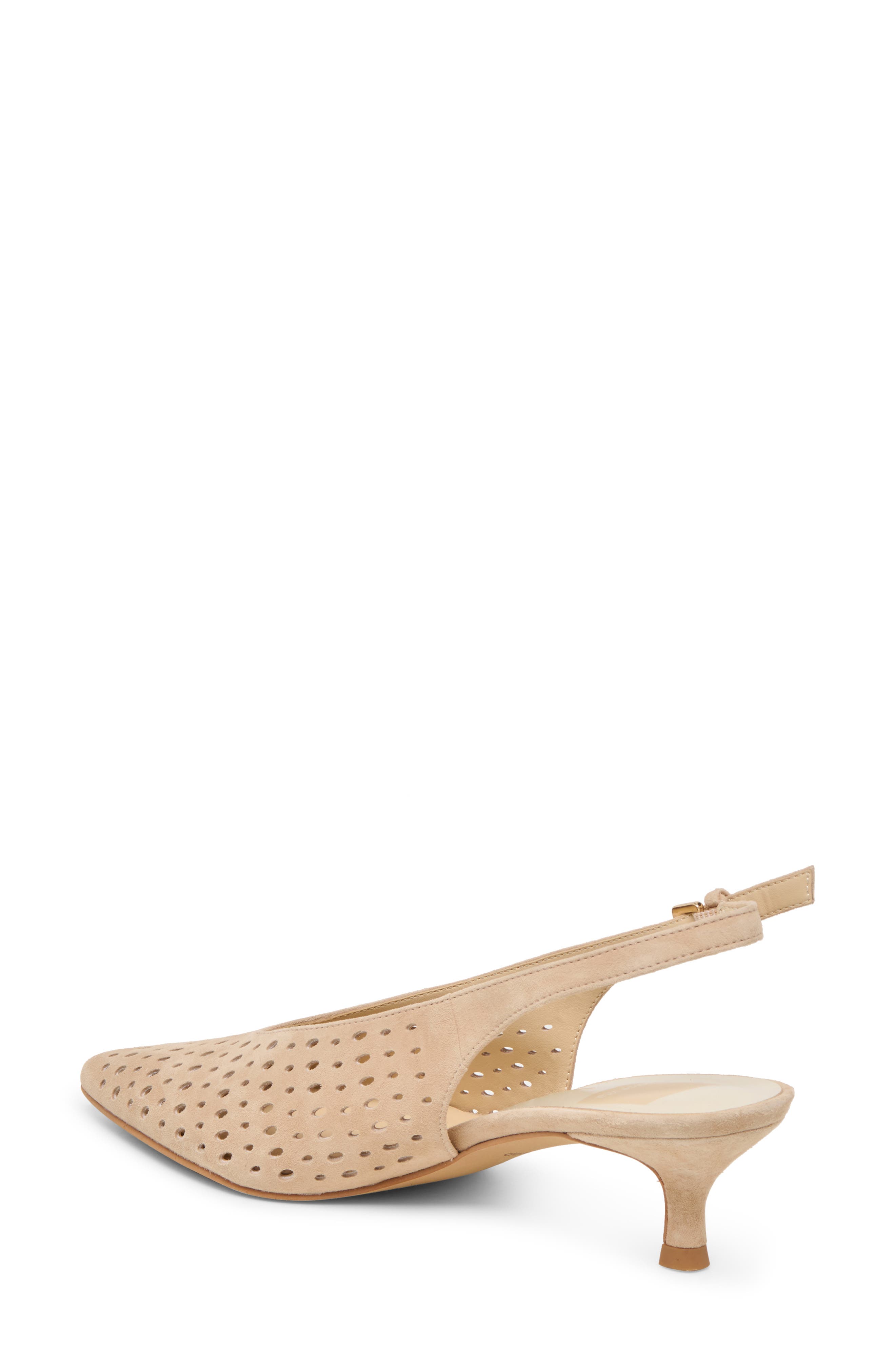 Alenna Perf Slingback Pointed Toe Kitten Heel Pump - image 4