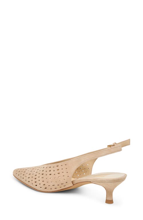 Dolce Vita Alenna Perf Slingback Pointed Toe Kitten Heel Pump In Brown