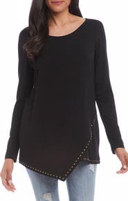 Karen Kane Studded Asymmetrical Hem Top