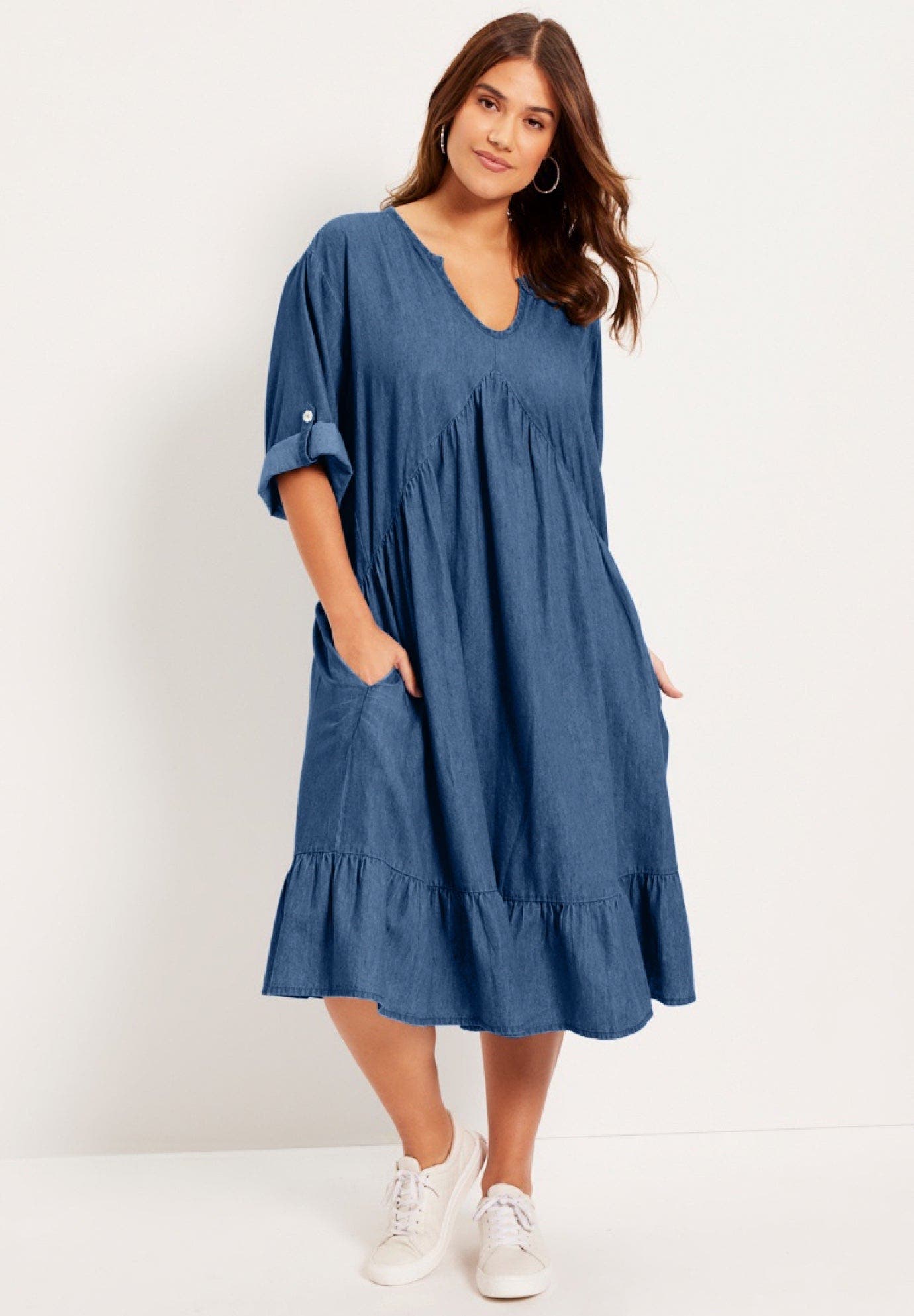Ruffled Denim Dress - image 2