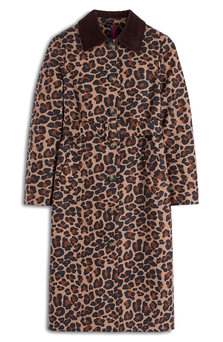 Boden Lancaster Leopard Print Mac Coat, Alternate, color, Leopard