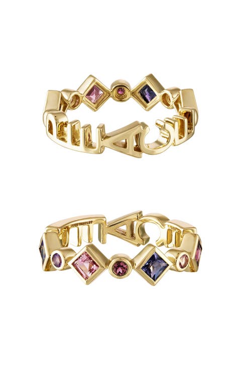Tattoo Candy 14k Gold Sapphire Peace Band Ring