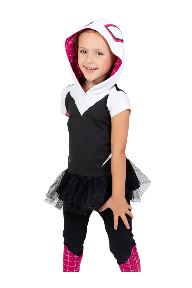 Spider-Man Cosplay Hooded Tee and Leggings Set, Alternate, color, Pink Spider Gwen