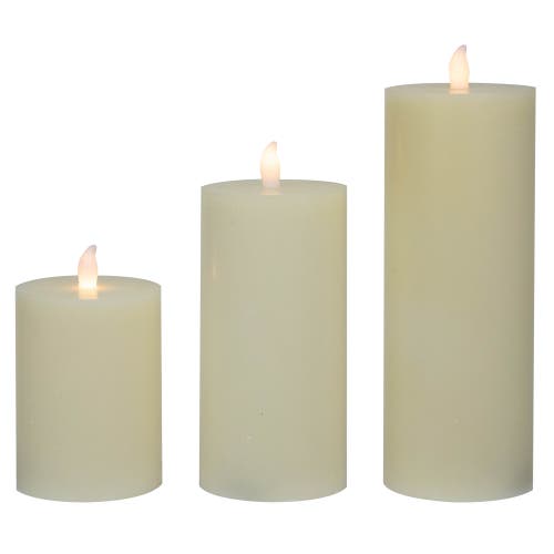 Northlight Led Flickering Flameless Pillar Candles In White