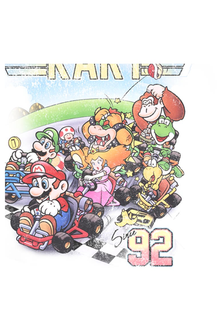 Men's Nintendo Mario Kart 90s Graphic Tee, Alternate, color, White