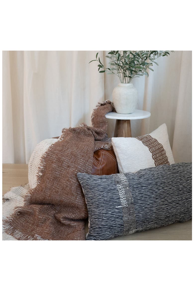 Forest Path Accent Pillow, Alternate, color, BEIGE