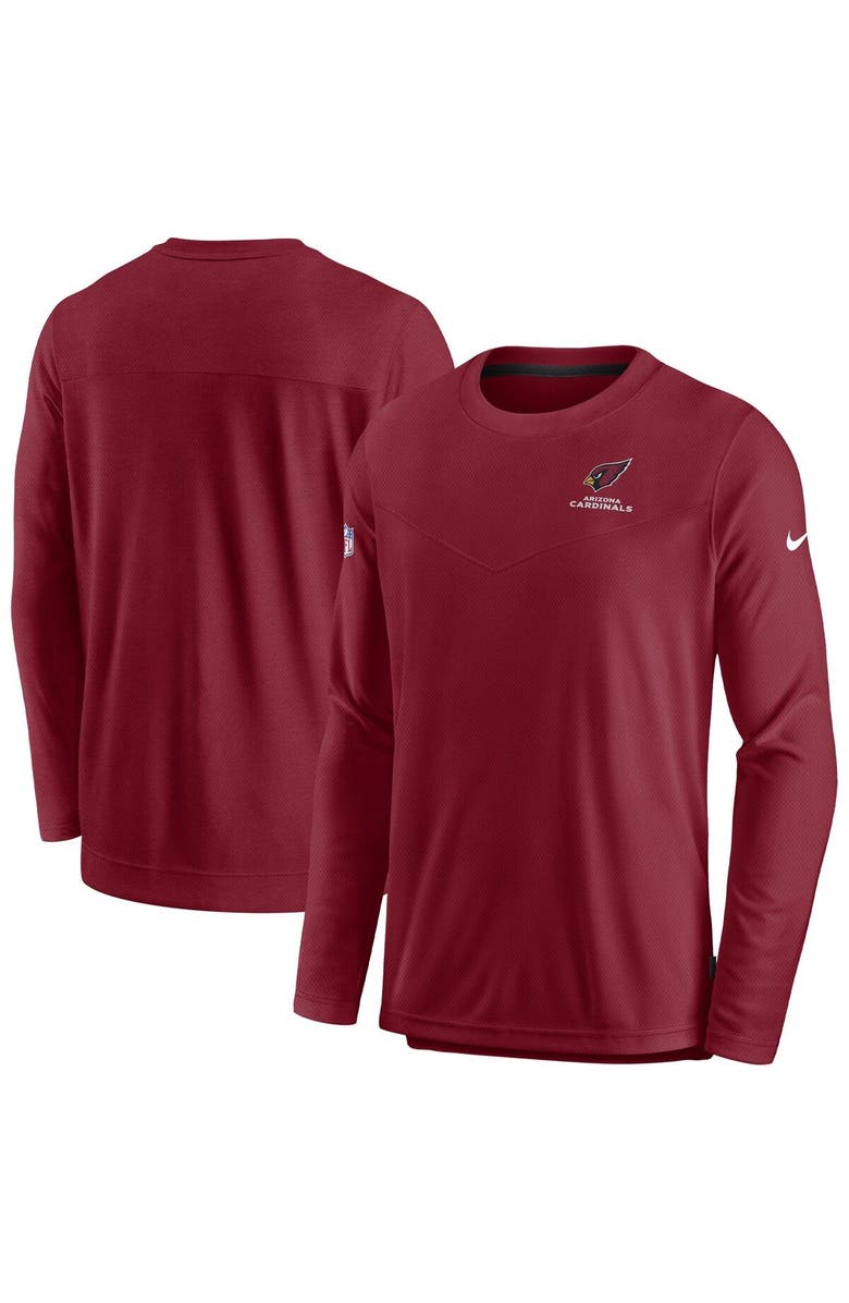 Nike Men's Nike Cardinal Arizona Cardinals Sideline Lockup Performance Long Sleeve T-Shirt, Main, color, Cardinal