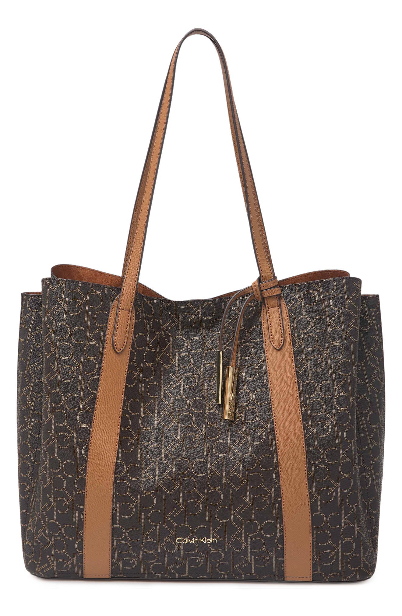 Calvin Klein Pindot Logo Tote, Main, color, 