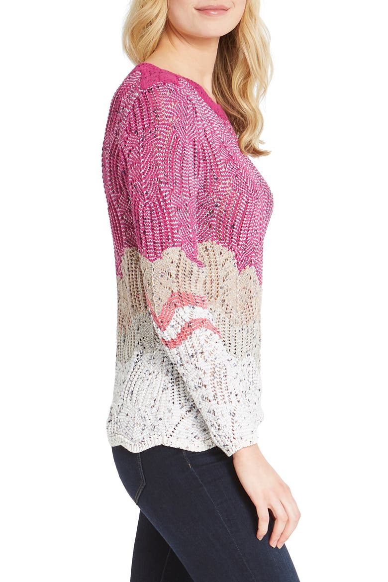 Peak Mixed Stitch Sweater, Alternate, color, PINK MULTI