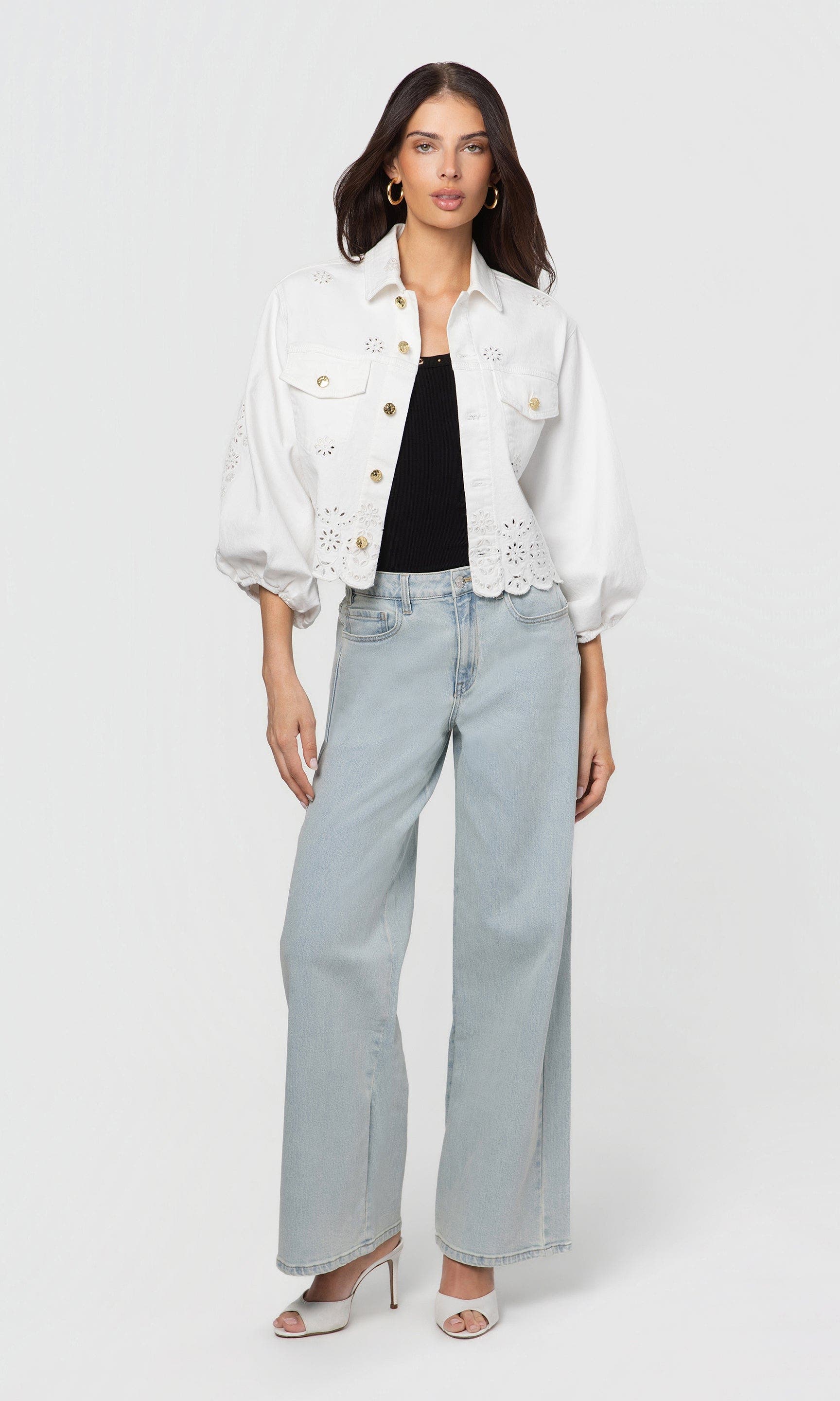 Generation Love Lumere Embroidered Denim Jacket (Women) | Nordstrom