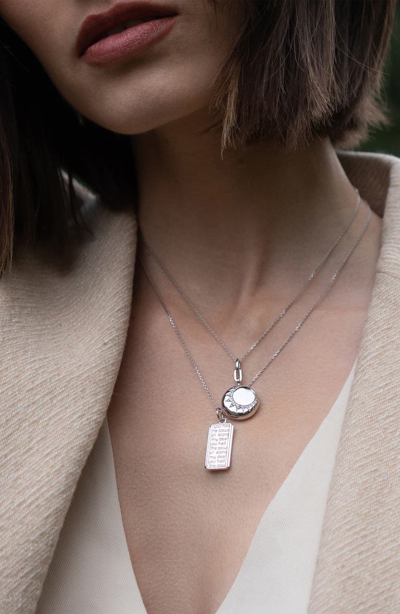 Monica Rich Kosann Sun Locket Pendant Necklace, Alternate, color, Silver