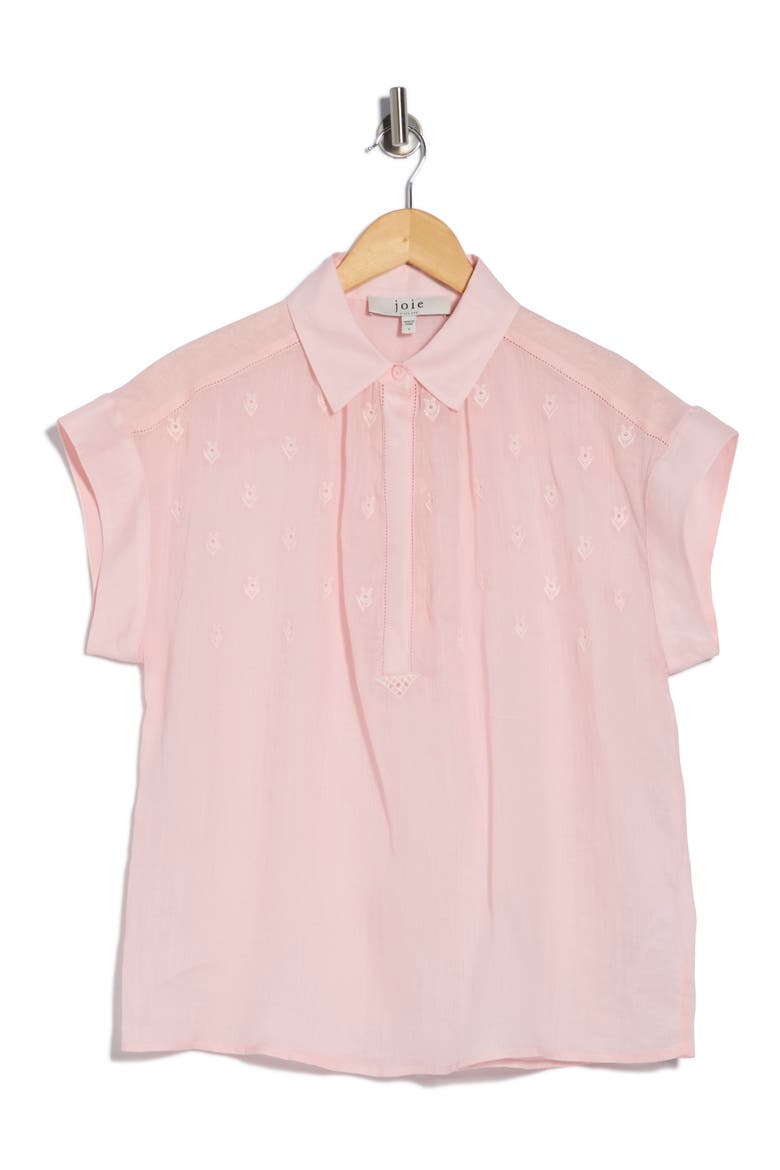 Embroidered Cap Sleeve Top, Alternate, color, SOFT PINK