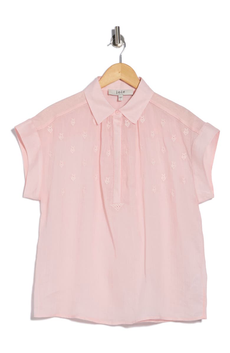 Joie Embroidered Cap Sleeve Top, Main, color, Soft Pink