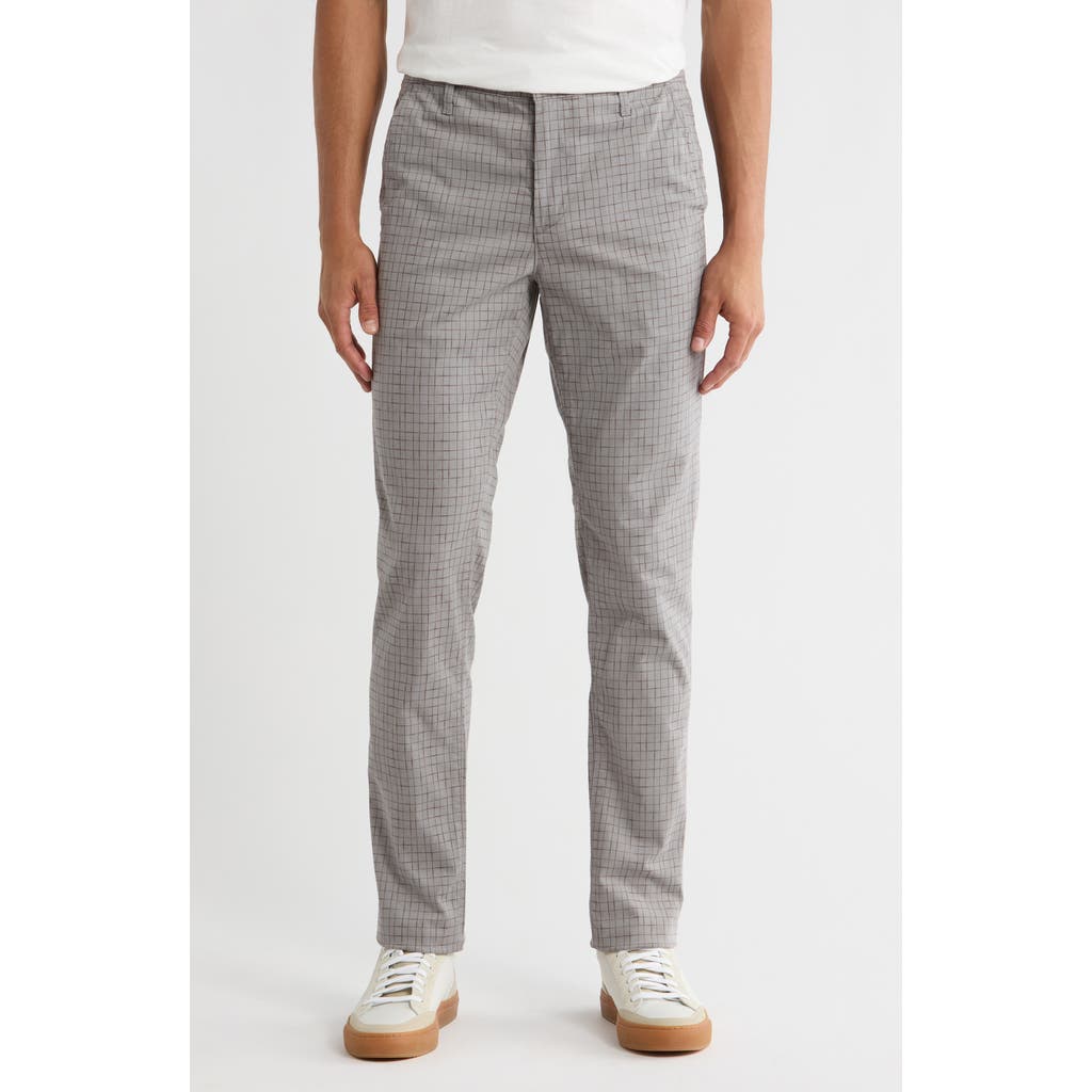 Ag Jamison Check Skinny Chino Pants In Gray