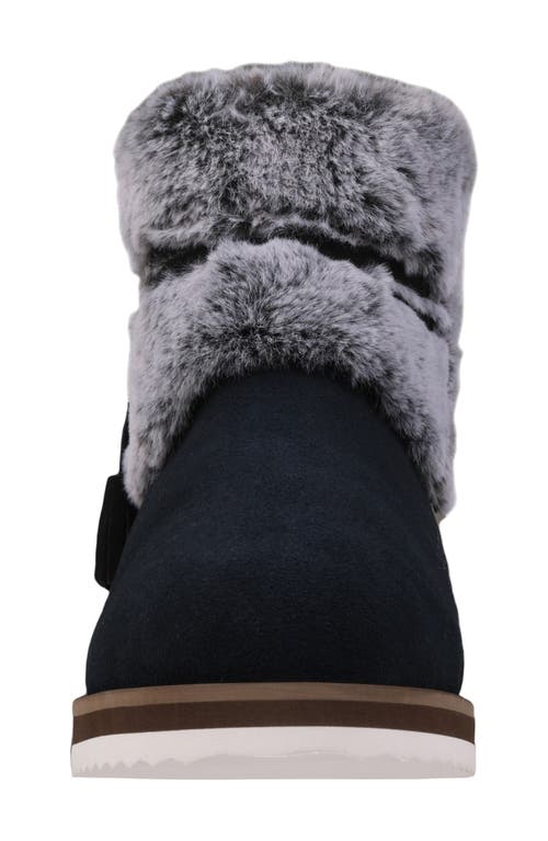 Mykos Suede Faux Fur Cuff Boot In Blue