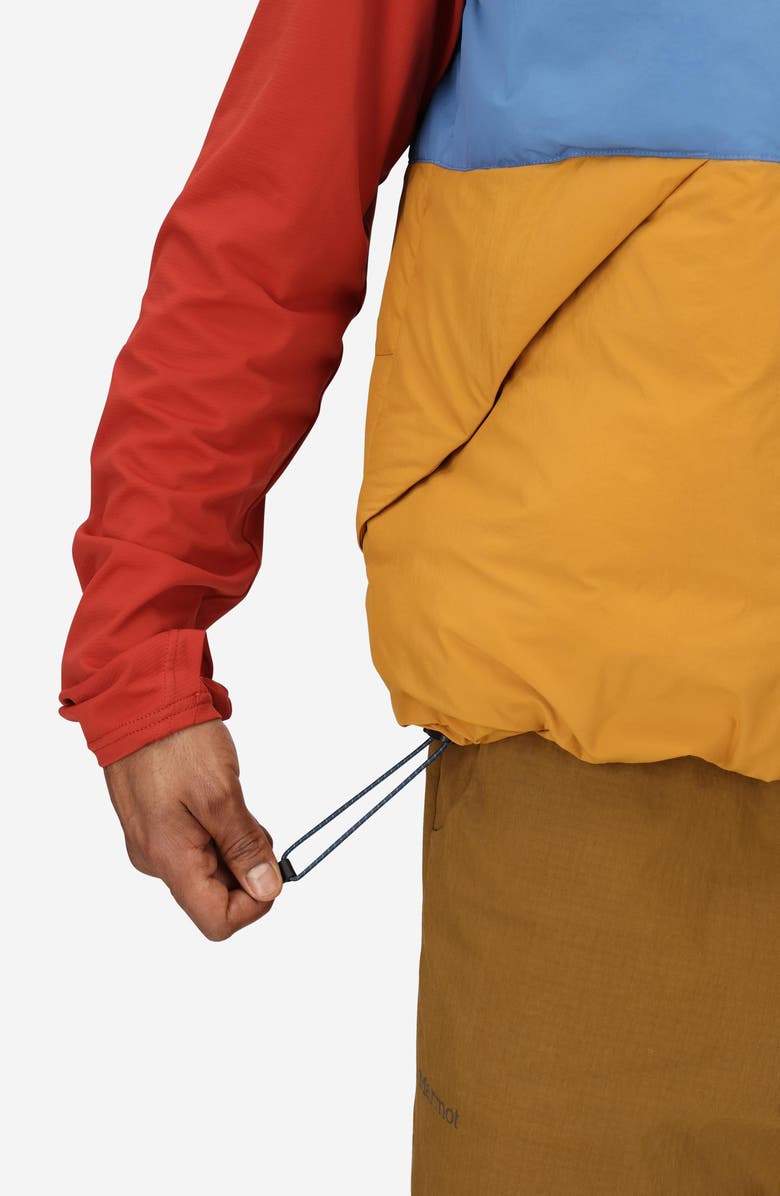 Marmot Ares Packable Recycled Nylon 700 Fill Power Down Puffer Vest, Alternate, color, Thunder/ Rain Cloud/ Honey