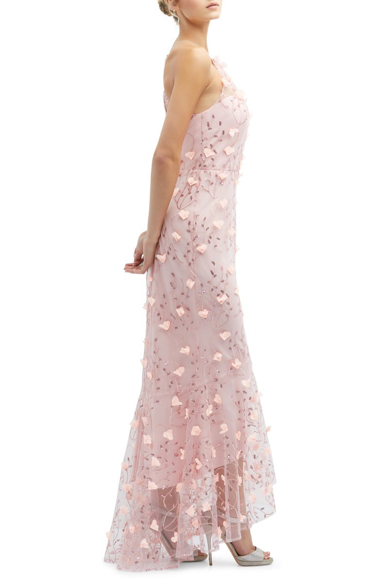 Dessy Collection Sequin Embroidered High-Low Gown, Alternate, color, Rose