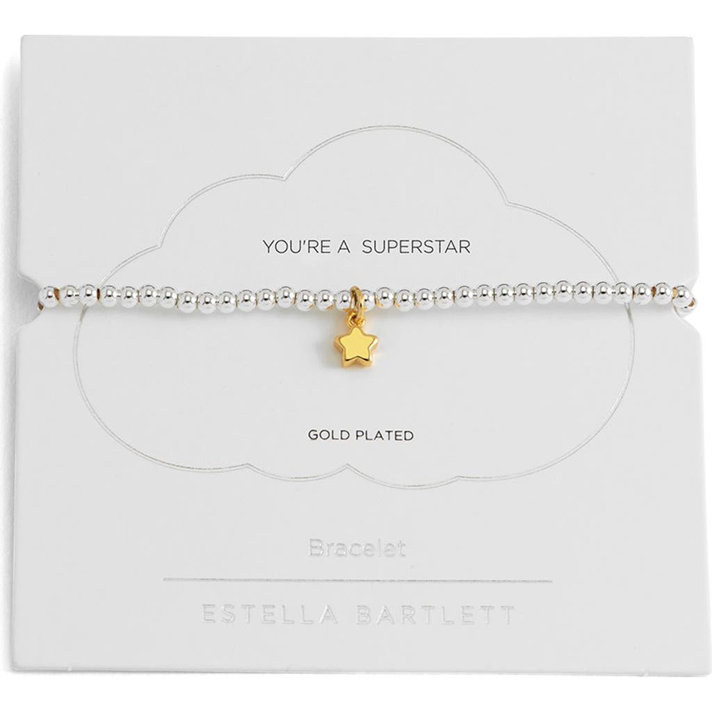 Estella Bartlett Sienna Cubic Zirconia Star Beaded Stretch Bracelet In Multi