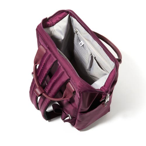 Baggallini Soho Laptop Backpack In Mulberry Twill Nylon