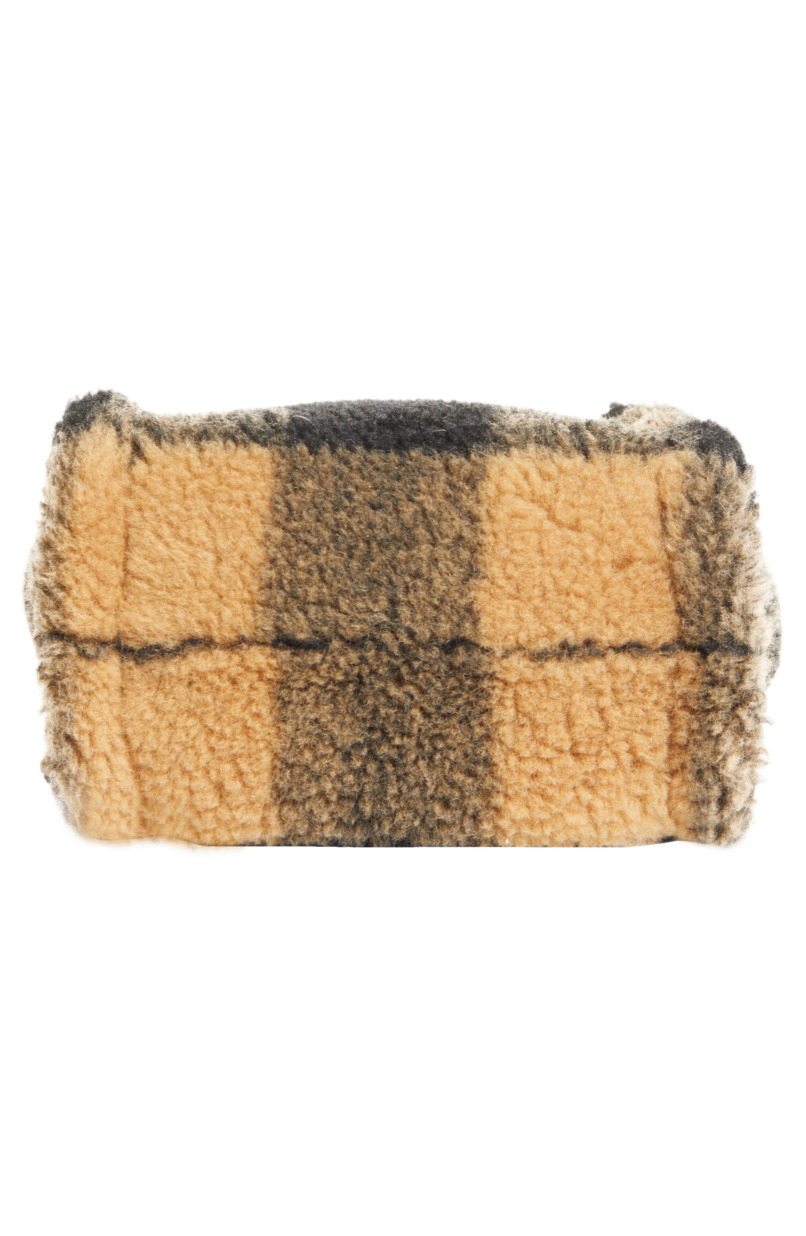 Stand Studio Mini Lizzie Buffalo Check Faux Shearling Tote, Alternate, color, 